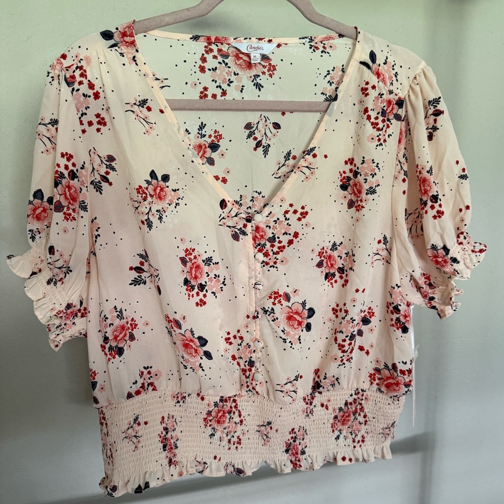 Candie's Blouse with Floral Design